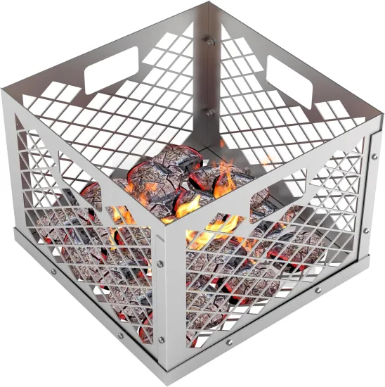 Stainless Steel BBQ Charcoal Basket Accessories and Fire Box Set for Grills