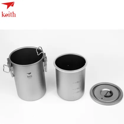 Keith Titanium Cutlery Portable Sauce Pot 900ml Camping Hiking Picnic Cooking Cookware Set Rice Cooker Ti6300 Drop Shipping