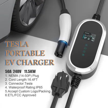 J1772 Electric Vehicle Portable Level 2 EV Charger - Tesla Mobile EV Charging Station