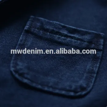 indigo cvc french terry yarn dyed knit denim fabric