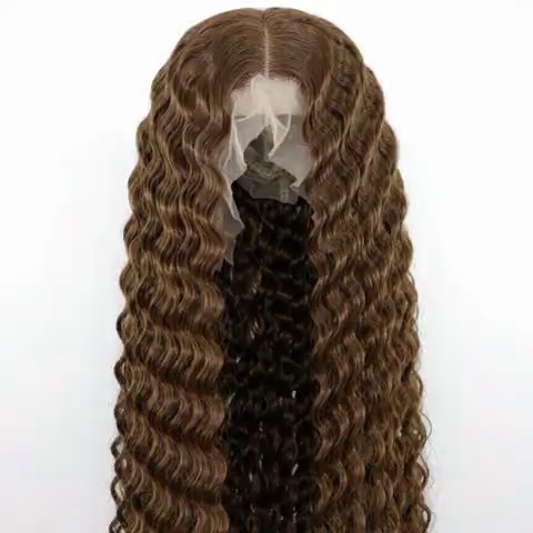 Light Brown Curly Human Hair Wig