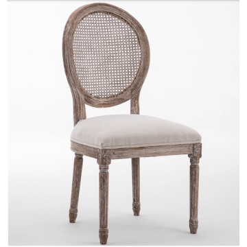 China Antique Oak Upholstered French Nordic Wooden Louis chair Supplier