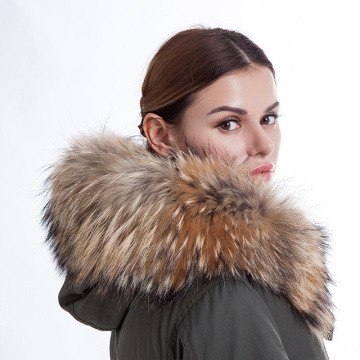 Fur coat fur collar parka