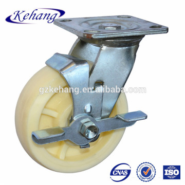4 inch Heavy duty industrial nylon caster wheel with brake