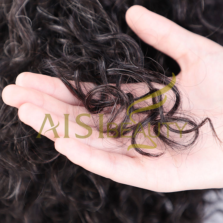 Aisi Beauty Human Hair Short Bob Custom Women  Brazilian Human Hair Afro Curly Wave Mixed Brown Gray Wig