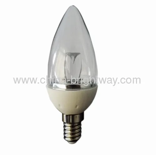 Ceramic E14 1x3w C37 Led Candle Light Bulb 