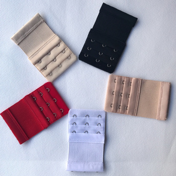 Title: Comfortable Bra Hook and Eye Tape Elastic Stretch Back Extenders - 2-3 Row, 3 Hooks, Nylon Strap