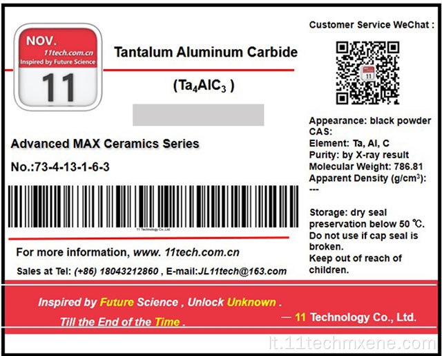„Superfine Tantalum“ aliuminio karbido max ta4alc3 milteliai