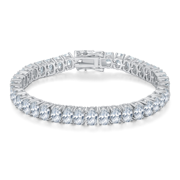 Hot Selling Hip Hop 925 Sterling Silver Unisex Moissanite Necklace & Bracelet Set