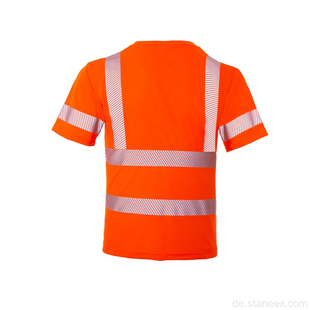 T-Shirts mit hoher Sichtbarkeit Sicherheitsreflektierender Arbeitshemden