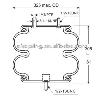 Natural rubber Double convoluted air spring firestone W01-358-7344