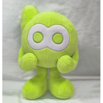 Blue and green plush mascot ornaments