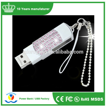 Top quality colorful crystal metal Jewel shape USB Flash Drive Bulk Cheap