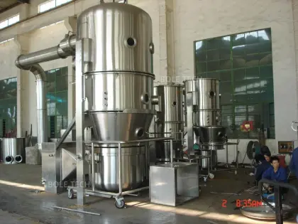 Veterinary drug fluidized bed granulator