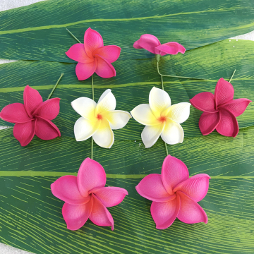 3" Hand-made Foam Plumeria Flower Hair Pick