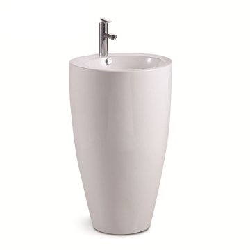 Modern White Ceramic Pedestal Sink for Bathroom Decoration