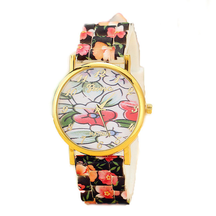 Girls Flower Silicone Wristband Watch