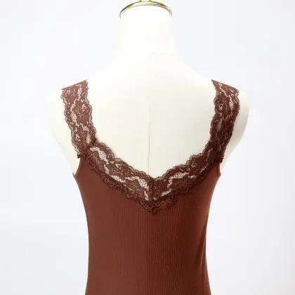 Elegant Strappy Vest Cami Top with Heartline Neckline
