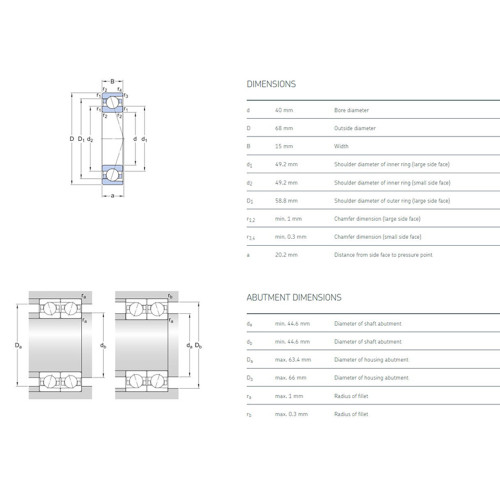 SKF ball bearing 7008 angular contact ball bearing