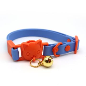 Collar de gato impermeable multicolor al por mayor con campanas y decoración de remaches