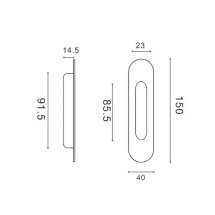 Round sliding door handle
