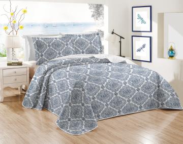 3PCS Polyester Queen Size Printed Microfiber Quilt Set - Soft Summer Bedspread Lightweight Coverlet for All Season