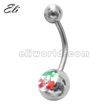 stainless steel with logo belly button rings