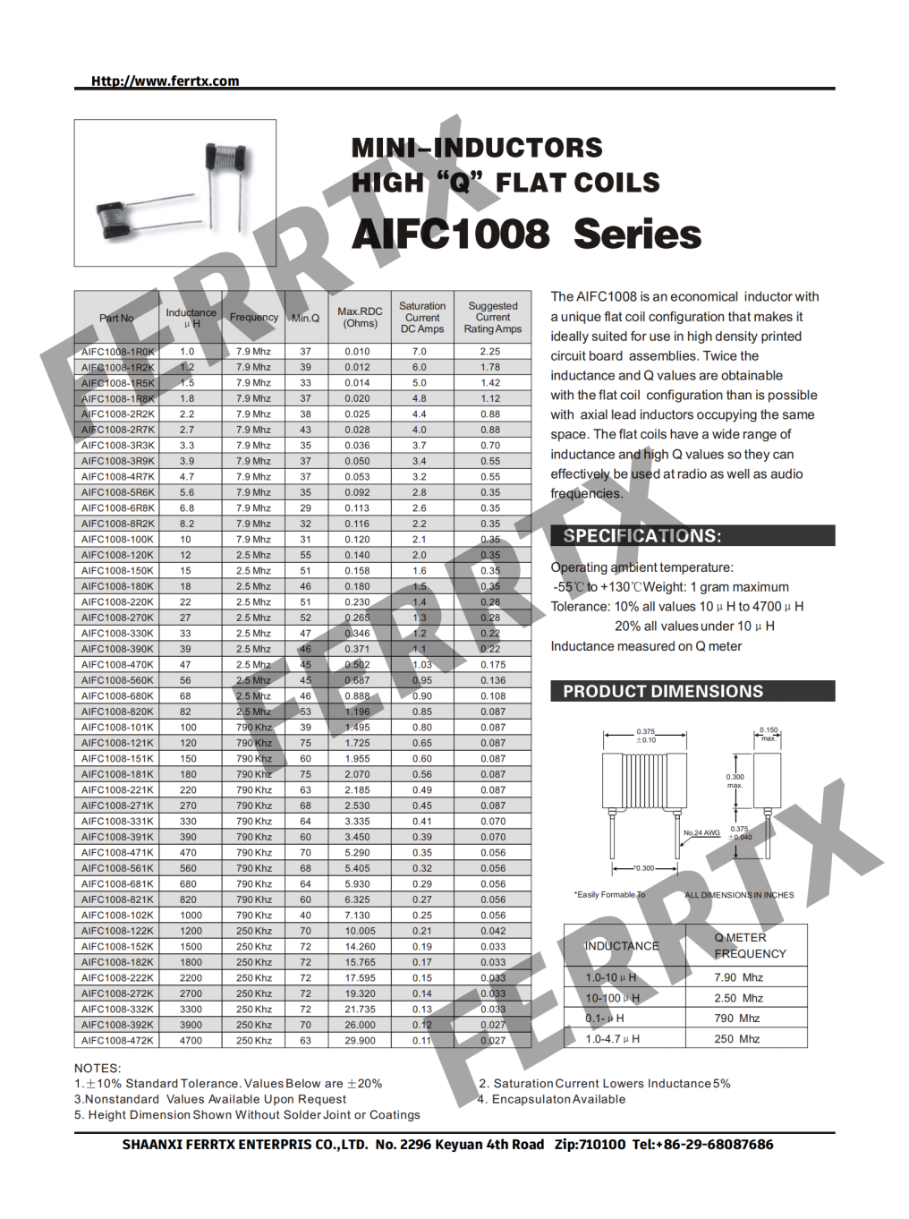 Leaded Inductor AIFC