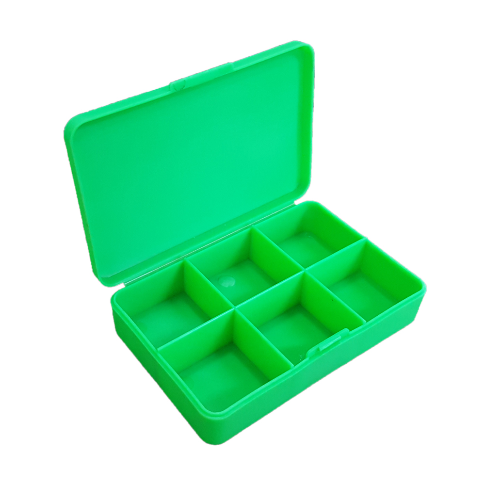 Logotipo personalizado Branding Six Slots Plastic Pill Box