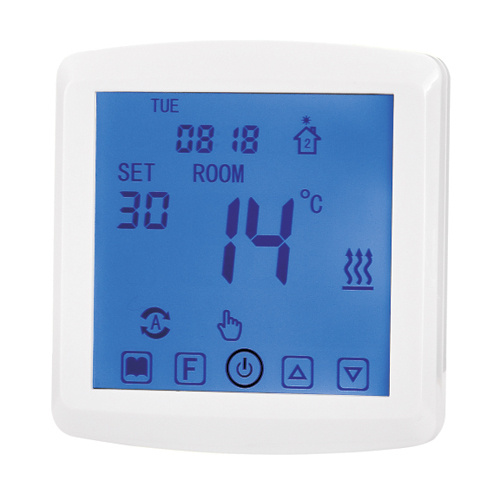 Termostato de aquecimento radiante programável com tela de toque