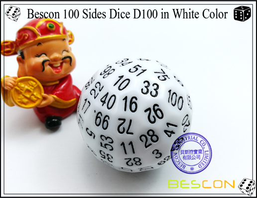 Bescon 100 Sides Dice D100 in White Color-2
