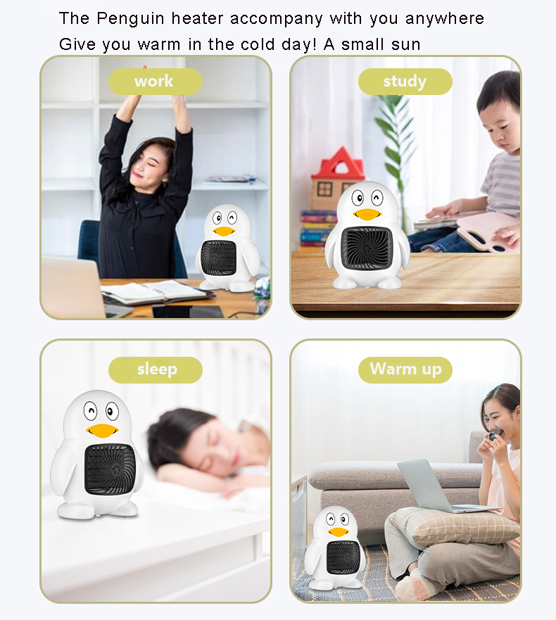 Electric Mini space room Penguin desk heater fan