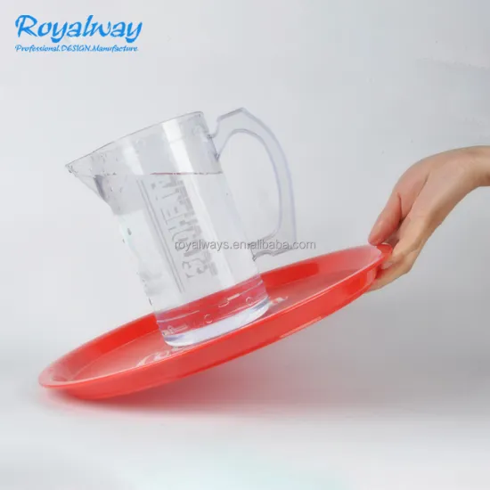 Non-Slip Rubber Painting Round Plastic Food Service Trays