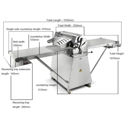 630mm Croissant Dough Sheeter: Bakery Pastry Bread Dough Roller for Crisp Pastry Baking