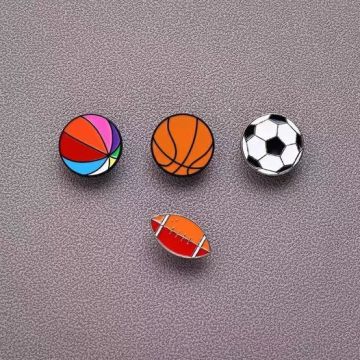 Cartoon Brooches for Football Basketball Badminton & Other Sports Personalized Metal Badges for Sports Enthusiasts Gifts