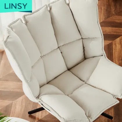 Linsy French Upholstered White Accent Armchair