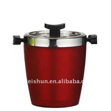 colorful double -wall stainless steel ice bucket