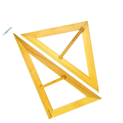 Wooden Protractor Triangle Ruler Set for Professional School Geometry Math