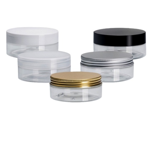 Hot Selling OEM/ODM Factory 100 ml 150 ml 200 ml 250 ml kleine kruiden Clear Pet Jars transparant met gouden deksels