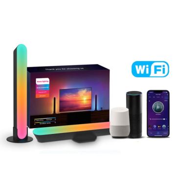 2Pcs Google Assistant Alex Wifi Tuya Ambient Light Music Sync LED Bar Flow Smart RGB Light Bar For Room Decoration