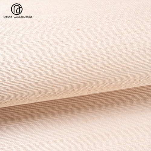 Matériau mural en sisal fabriqué à la main avec une texture abricot chaude