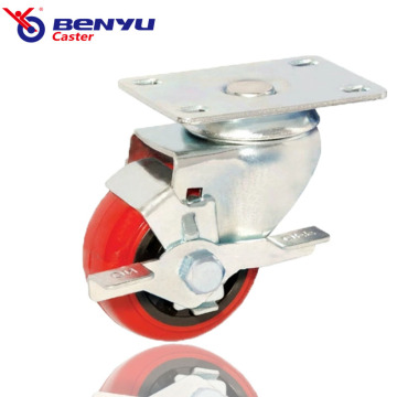 High Quality Red TPU Brake Casters Wheel