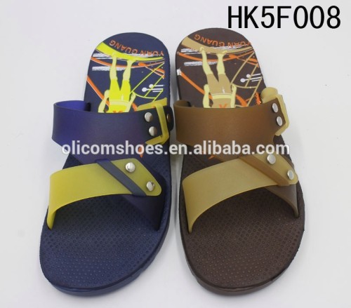 Fashion printed EVA flat men slippers,summer beach men slippers sandals ,PVC upper slippers with logo