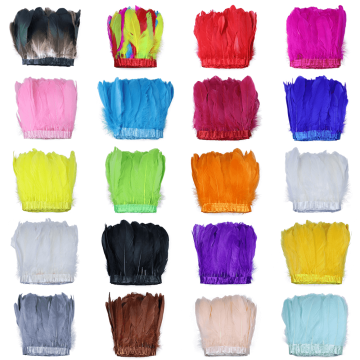 2Yards Pack of 15-20cm White Goose Feather Fringe Trims: Ideal for Carnival Party Costumes, Sewing Fabrics, and Craft Decorations