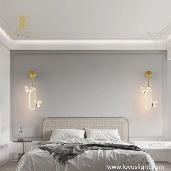 Creative custom butterfly wall lamp Villa bedroom decorative wall lamp light luxury wall lamp