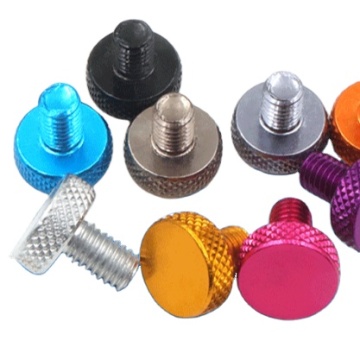 Colorful Oxidized Knurled Thumb Screws: Advertising Bolts with Mesh Flat Heads for Twist Adjustments