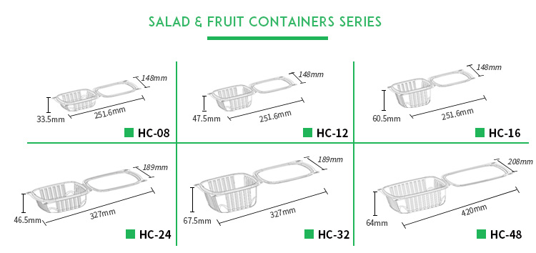 SALAD&FRUIT CONTAINERS SERIES:HC-08/12/16/24/32/48(8/12/16/24/32/48Oz)