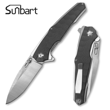 Black 5CR13スチールG10ハンドルカスタム折りたたみ式ハンティングナイフ
