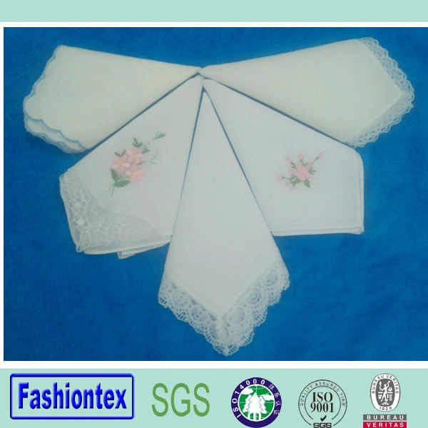 Cotton Linen Lace Scalloped Border Bridal Hankie Embroidery Wedding White Handkerchief4