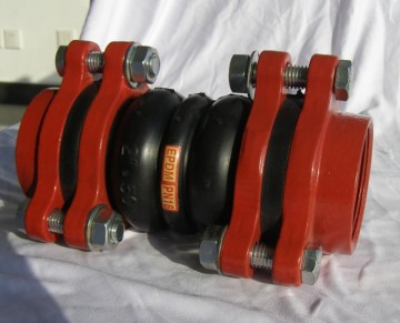 Screwed end rubber expansion joint,double sphere,PN16